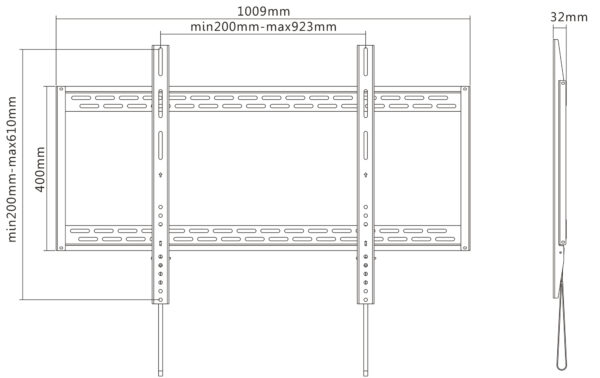 max_461993pro_6 Staffa a Muro Slim Fissa TV LED LCD 60-100''