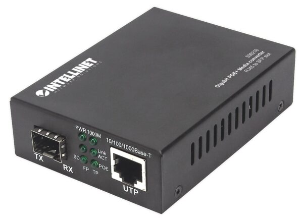 max_508216pro Media Converter SFP Gigabit PoE+