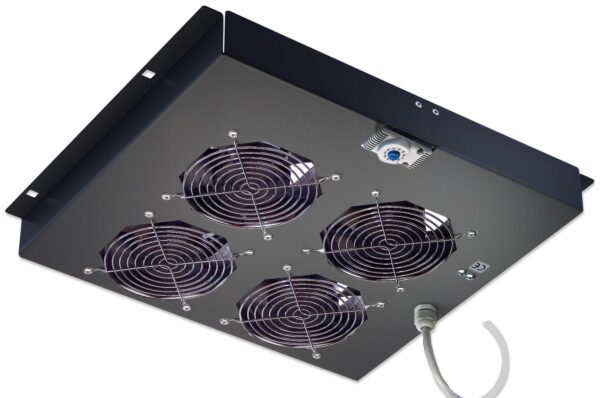max_711203pro Gruppo di ventilazione a soffitto per Rack 19'' 4 Ventole Nero