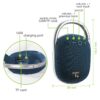 Mini Altoparlante Wireless BT V5.3 Speaker Luce LED Vivavoce TF USB Blu