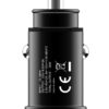 Mini Caricatore da Auto 2 Porte USB-A Ricarica veloce 36W Metallo Nero