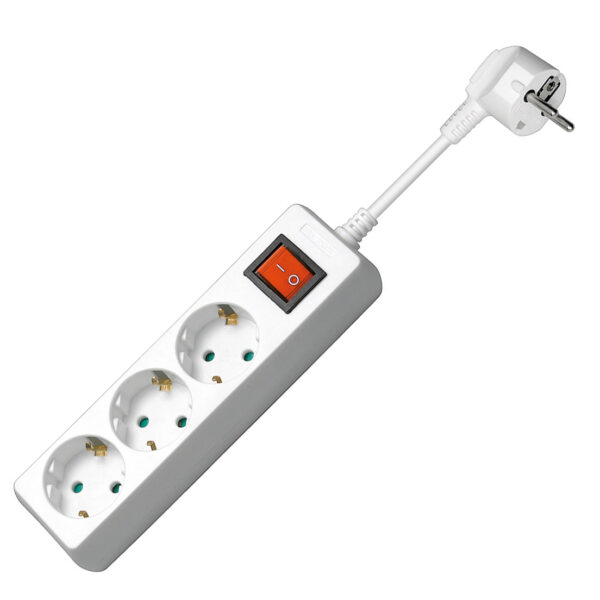 Multipresa 3 Posti Schuko con Interruttore e Cavo 3m