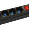 Multipresa 4 Posti Italiana Bipasso con Interruttore Nero