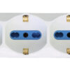 Multipresa 6 Posti Italiana Bipasso con 2 Prese USB Bianca