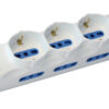 Multipresa 6 Posti Italiana Bipasso con 2 Prese USB Bianca