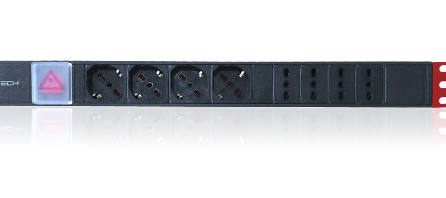Multipresa 8 Posizioni da Rack 19'' con Interruttore Spina Italiana 1U