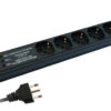 Multipresa 7 Posti da Rack 19'' con Filtro di Protezione 3 LED Spina Italiana 1U