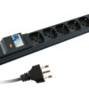 Multipresa 7 Posti da Rack 19'' con Protezione da Dispersioni Spina Italiana 1U