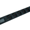 Multipresa 8 Posti da Rack 19'' con Misuratore Voltaggio e Amperaggio Spina Italiana 1U