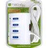 Multipresa da Tavolo 4 prese Italiane Bipasso 2 Schuko e 2 USB Bianca
