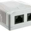 Presa a Muro con 2 Frutti RJ45 Cat.6 UTP Beige