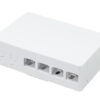 Scatola di connessione indoor FTTH per 4 fibre, 4 adattatori, IP20