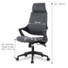 Sedia per Ufficio con Schienale Alto Design Moderno Grigio