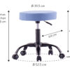 Sgabello Girevole con Ruote Altezza Regolabile Tessuto Sfoderabile Blu