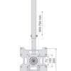 Staffa telescopica per installazione TV LED/LCD a soffitto