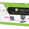Stand da Scrivania Regolabile Vetro Trasparente per Monitor Notebook