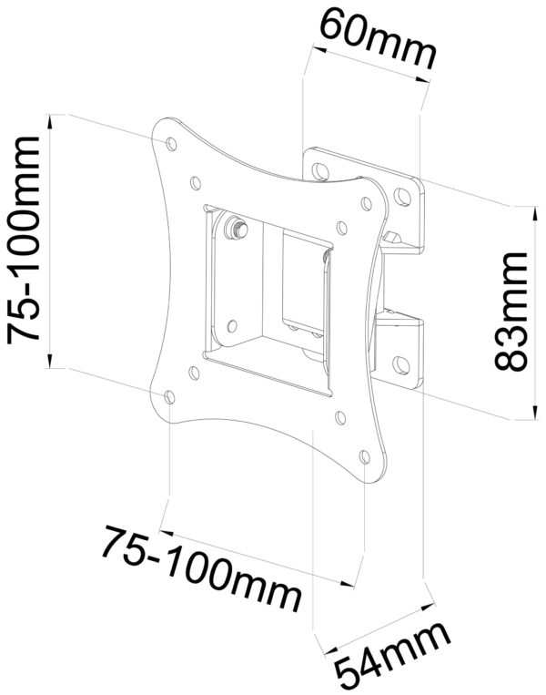 LCD900B Supporto a Muro 1 Snodo Inclinabile per TV 13-30'' nero