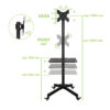 Supporto a Pavimento con Mensola Trolley TV LCD/LED/Plasma 19''-37''