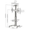 Supporto a Pavimento con una Mensola Trolley TV LCD/LED/Plasma 37-70''