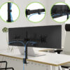 Supporto da Scrivania per 2 Monitor 13-27'' Diametro 48 mm ad Altezza Regolabile con Morsetto a C
