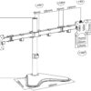 Supporto da Scrivania per 2 Monitor 13-32'' con Base e Doppio Snodo