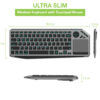 Tastiera Wireless Dual Mode Bluetooth & 2.4G per Smart TV Retroilluminata con Touchpad