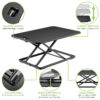 Convertitore da Scrivania In Piedi Postazione di Lavoro Sit Stand Ultra Slim Altezza Regolabile
