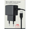 Caricatore con Cavo MicroUSB 2,4A Spina Europea 2 pin Nero